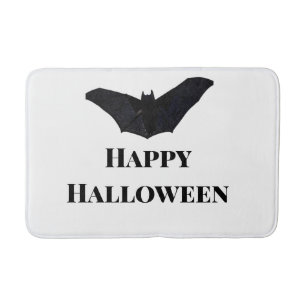 Tapis De Bain Chauve-souris noire joyeux Halloween ajouter nom t