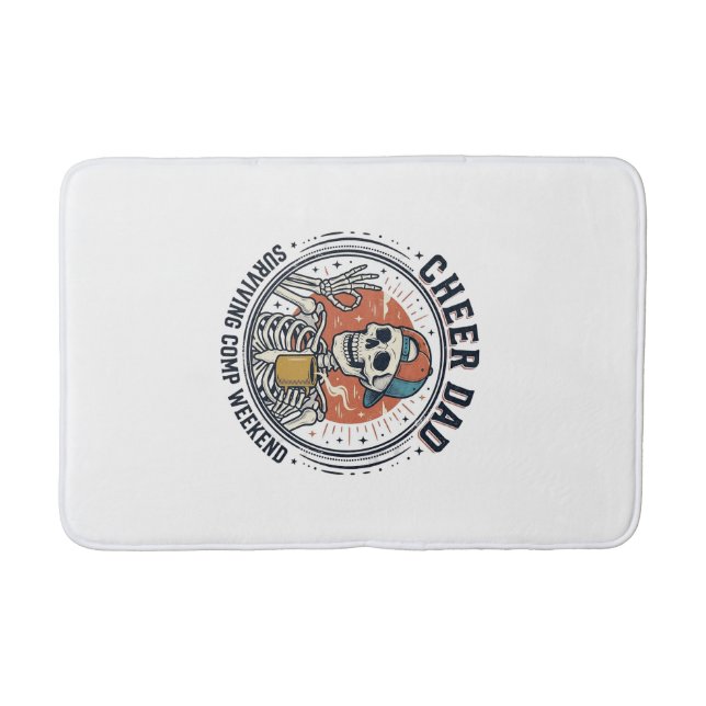 Tapis De Bain Cheer Dad Surviving Comp Weekend Skeleton Shirt_1 (Devant)