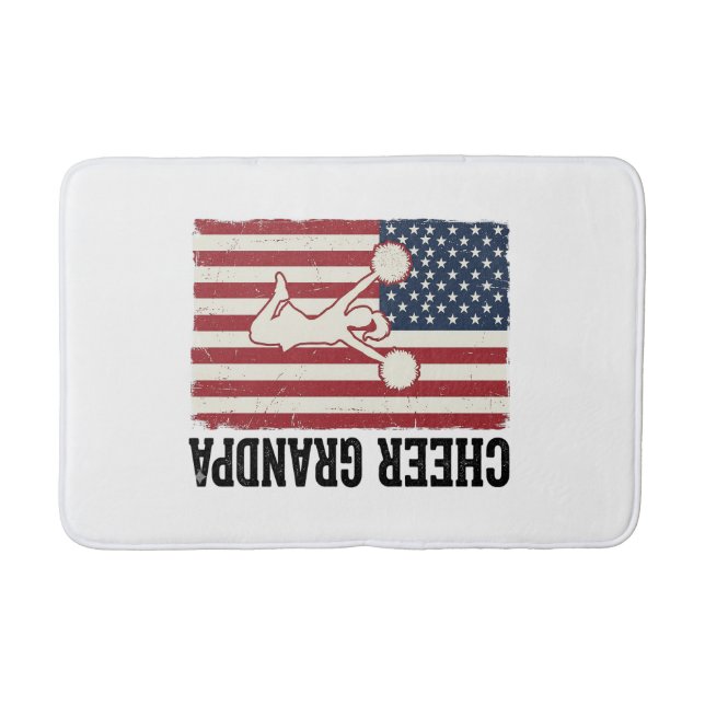 Tapis De Bain Cheer Grandpa Patriotic Vintage Flag Shirt Design_ (Devant)