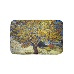 Tapis De Bain Chef-d'œuvre d'art du mûrier de Van Gogh
