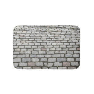 Tapis De Bain Chemin de pierre Gris Cobblestone Street Sidewalk