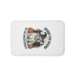 Tapis De Bain Chemise de Bulldog Halloween Chien Sorcière Mignon