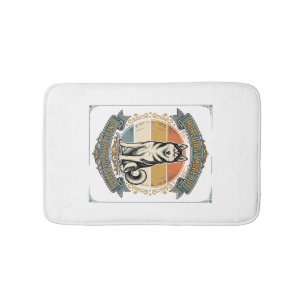 Tapis De Bain Chemise de chien Husky Gravure vintage Un chien de