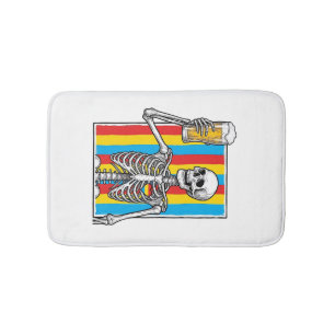 Tapis De Bain Chemise de graveur vintage arc-en-ciel de bière de