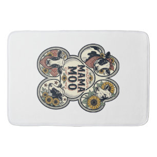 Tapis De Bain Chemise de maman vache Gravure vintage Tournesol W