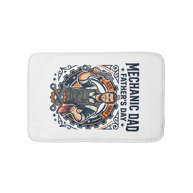 Tapis De Bain Chemise de Mécanicien de la Fête des Pères Papa Dr (Devant)