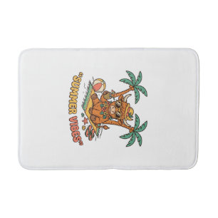 Tapis De Bain Chemise de vacances sur la plage vache highland mi