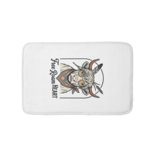 Tapis De Bain Chemise de vache Highland Esprit libre Gravure vin