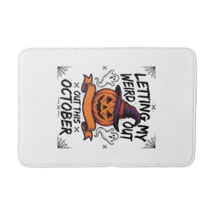 Tapis De Bain Chemise drôle d'Halloween avec des fantômes de cit