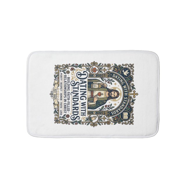 Tapis De Bain Chemise humour de relation chrétienne datant de Jé (Devant)