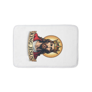 Tapis De Bain Chemise King Jesus Banner Gravure Vintage 2