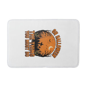 Tapis De Bain Chemise Lune Citrouille Cimetière Halloween Vintag