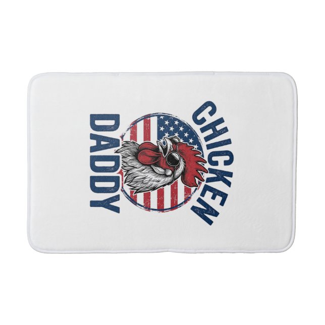 Tapis De Bain Chemise patriotique vintage Coq Papa Poulet Desi (Devant)
