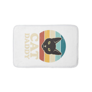 Tapis De Bain Chemise Rétro Crépuscule Chat Noir Vintage Cat Dad