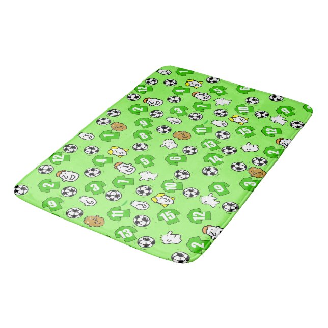 Tapis De Bain Chemises de football vertes (Angle)