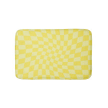 Chèques Retro Pastel Jaune en damier dépoli
