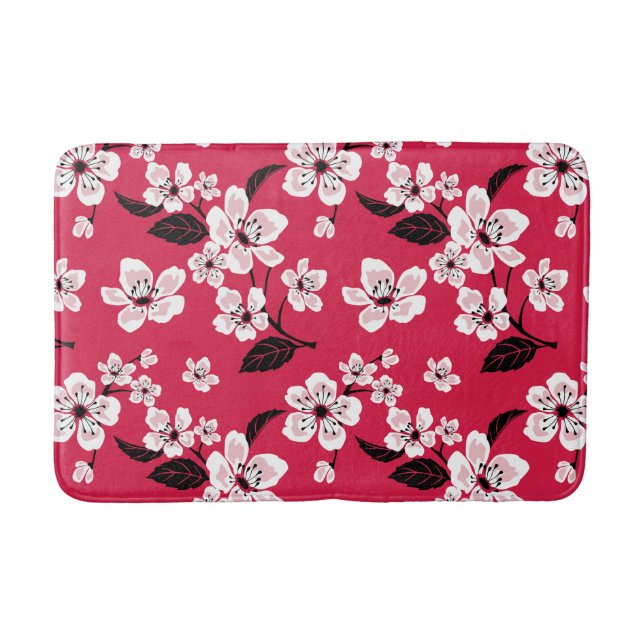 TAPIS DE BAIN CHERRY BLOSSOM - SAKURA (ROUGE) (Devant)