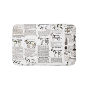 Tapis De Bain Cheval Antique Publicité Journal Art