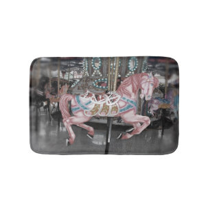 Tapis De Bain Cheval carrousel rose