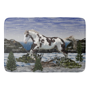 Tapis De Bain Cheval de la châtaigne et de la peinture blanche à