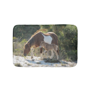 Tapis De Bain Cheval mignon avec poulain photo