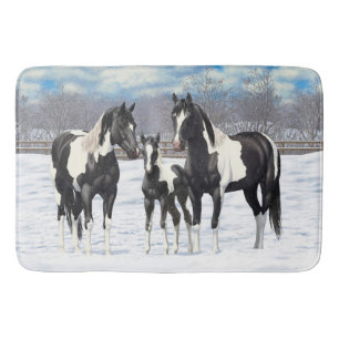 Tapis De Bain Cheval Pinto Quarter Noir Chevaux Paint Chevaux Da