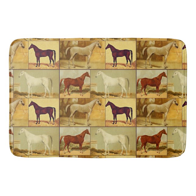 Tapis De Bain Chevaux d'Arabie vintage - collage (Devant)