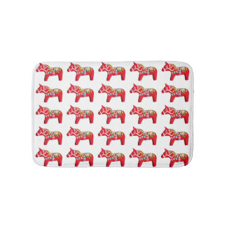 Tapis De Bain Chevaux de Dala Rouge avec marguerites