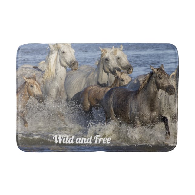 Tapis De Bain Chevaux galopant dans l'eau (Devant)