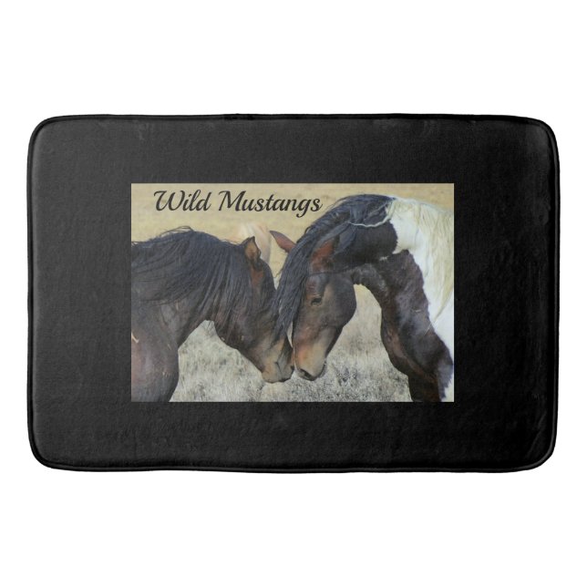 Tapis De Bain Chevaux Mustang Sauvage Mat Accessoires de salle d (Devant)