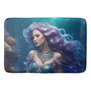 Tapis De Bain Cheveux mauve de sirène