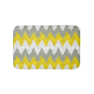 Tapis De Bain Chevron jaune et gris