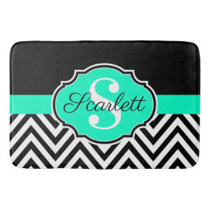 Tapis De Bain Chevrons noirs et blancs