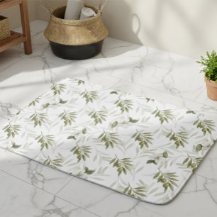 Tapis De Bain Chic aquarelle sage olivier intemporel