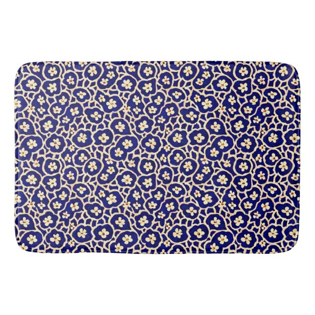 Tapis De Bain Chic Boho Anemone Motif bleu foncé (Devant)