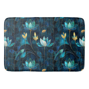 Tapis De Bain Chic chrysanthème turquoise