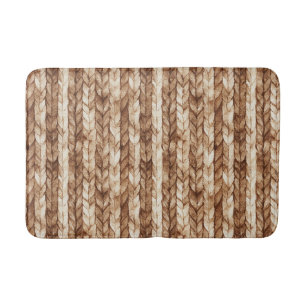 Tapis De Bain Chic Crème Brown Faux Tissus