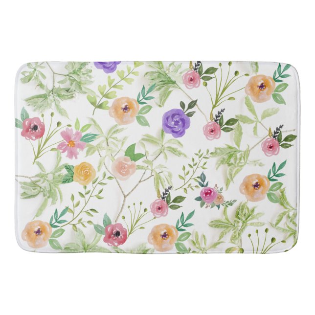 Tapis De Bain Chic Floral Décontracté (Devant)