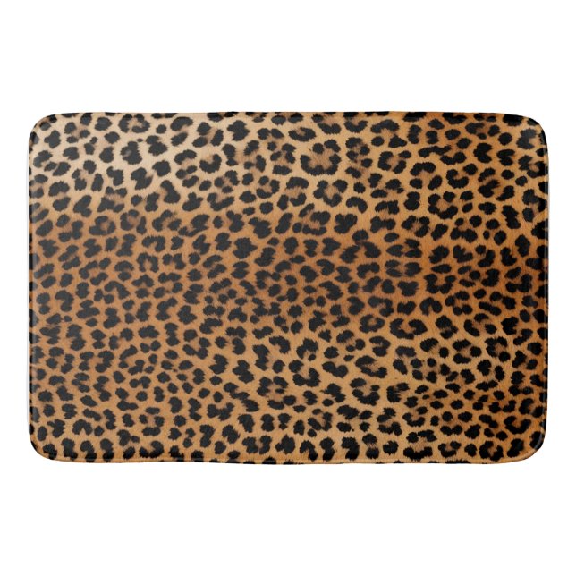 Tapis De Bain Chic Leopard Print Bath Mat Glamoratti  (Devant)