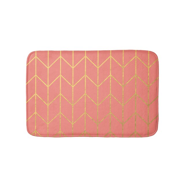 Tapis De Bain Chic moderne d'arrière - plan rose de corail de (Devant)
