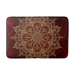Tapis De Bain Chic moderne fascinant de vin rouge de mandala