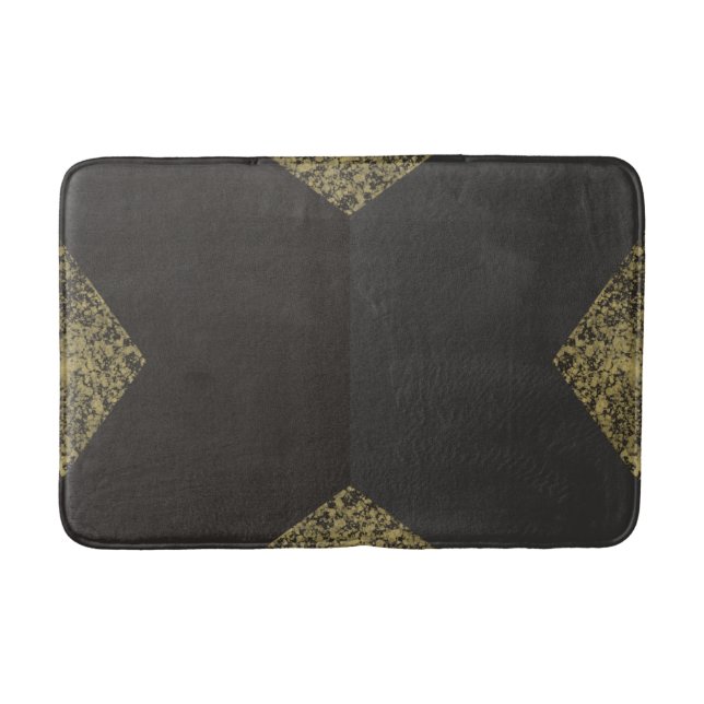 Tapis De Bain Chic Moderne Or et Gris (Devant)