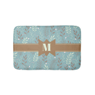 Tapis De Bain Chic Monogramme Motif botanique