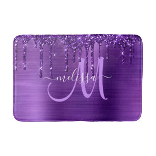 Tapis De Bain Chic Purple Parties scintillant de séchage Pinceau