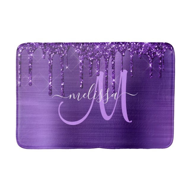 Tapis De Bain Chic Purple Parties scintillant de séchage Pinceau (Devant)