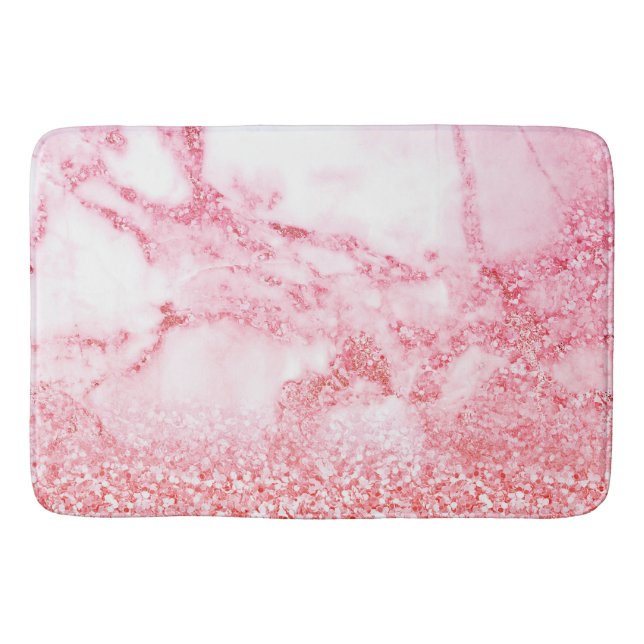 Tapis De Bain Chic rose Elegant Rose Parties scintillant or marb (Devant)