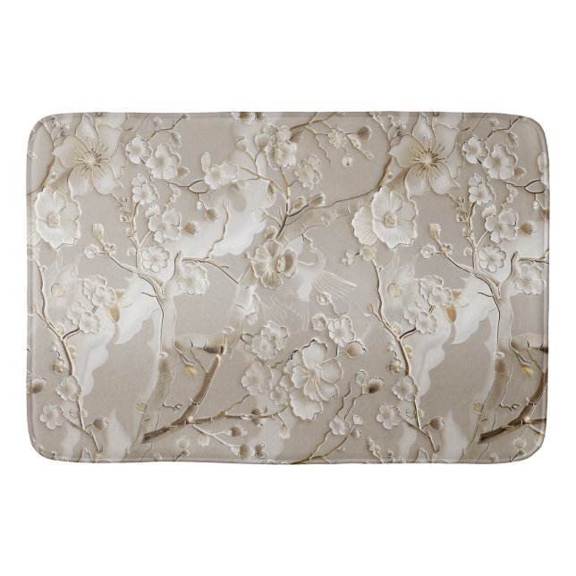 Tapis De Bain Chic taupe floral (Devant)