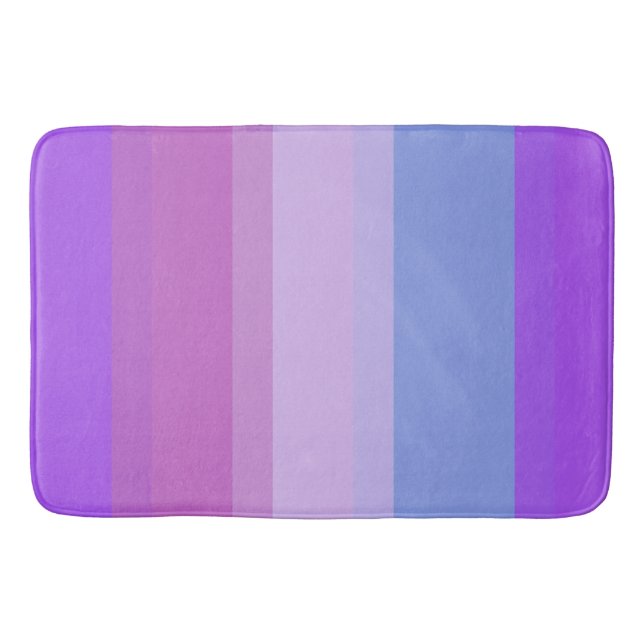 Tapis De Bain Chic Violet rayures Magenta Violet Lilac Designer (Devant)