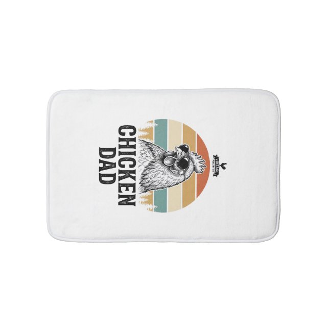 Tapis De Bain Chicken Dad Vintage Sunset Funny Chicken Lover Shi (Devant)