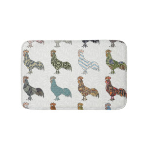 Tapis De Bain Chicken Rooster Coloré ferme Motif
